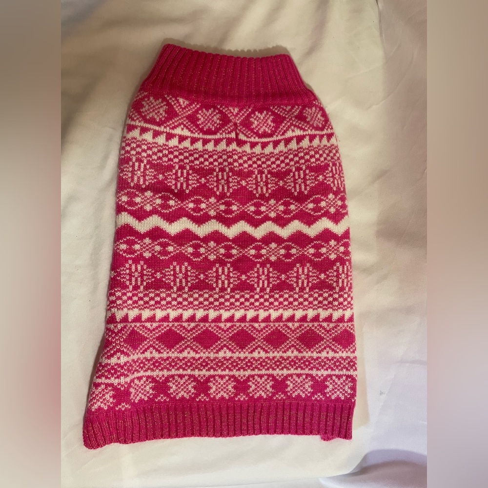 Blueberry Pet Pink Glitter Dog Sweater Size Large